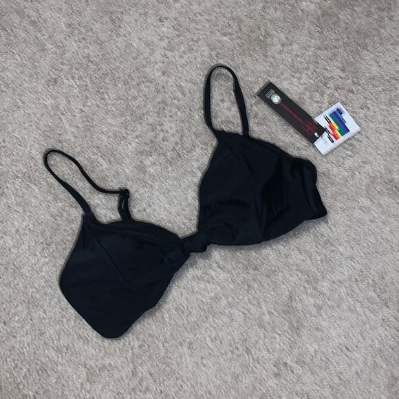 No Boundaries Black Knot Front Triangle Bikini Top Sz M - NWT - Picture 1 of 7